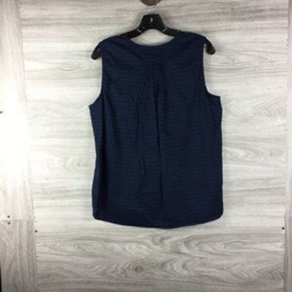 NYDJ Navy Sleeveless Pintuck Cotton Dobby size XS - Picture 2 of 5
